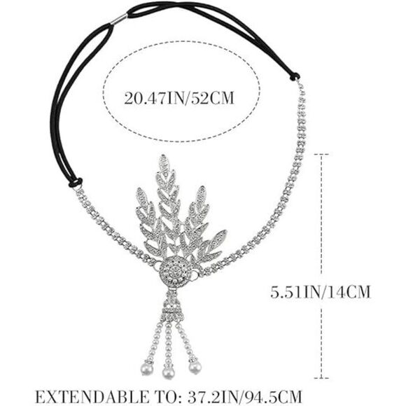 🤍✨ 6PCS 1920s White Accessories Flapper Great Gatsby Retro Costume Set NEW - Picture 11 of 16